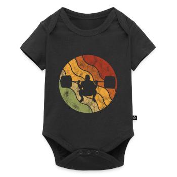 Bodybuilding Bodybuilder GYM Fitnessstudio Retro - Baby Premium Kurzarmbody - Schwarz - Vorne