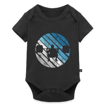 Bodybuilding Bodybuilder GYM Fitnessstudio Retro - Baby Premium short-sleeve bodysuit - black - Front