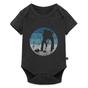 Ice Curling Curler Curling Retro Gift - Baby Premium short-sleeve bodysuit - black - Front