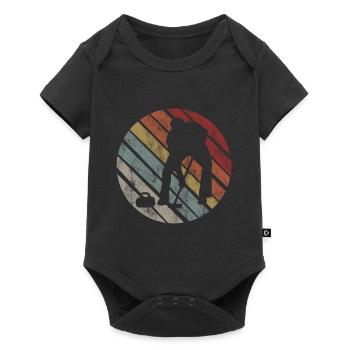 Ice Curling Curler Curling Retro Gift - Baby Premium short-sleeve bodysuit - black - Front