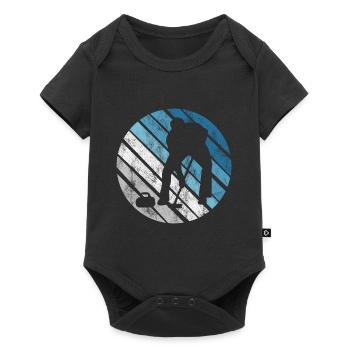 Ice Curling Curler Curling Retro Gift - Baby Premium short-sleeve bodysuit - black - Front