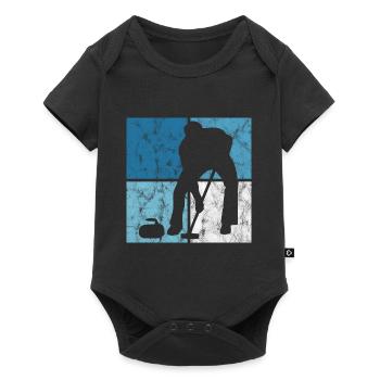 Ice Curling Curler Curling Retro Gift - Baby Premium short-sleeve bodysuit - black - Front