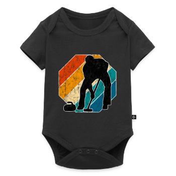 Ice Curling Curler Curling Retro Gift - Baby Premium short-sleeve bodysuit - black - Front
