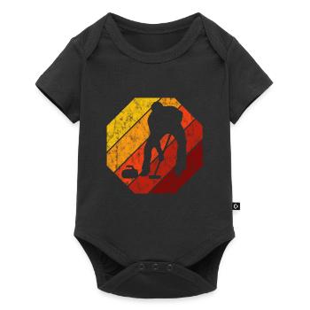 Ice Curling Curler Curling Retro Gift - Baby Premium short-sleeve bodysuit - black - Front