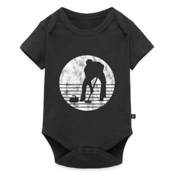 Ice Curling Curler Curling Retro Gift - Baby Premium short-sleeve bodysuit - black - Front