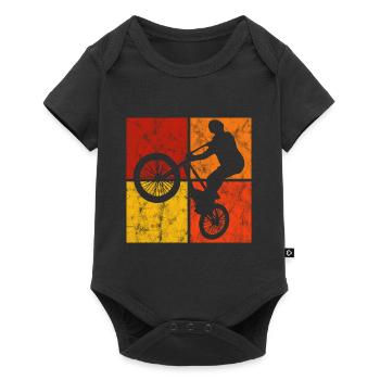 BMX Vélo Vélo Rétro Cadeau Vélo Motocross - Body à manches courtes Premium Bébé - noir - Devant