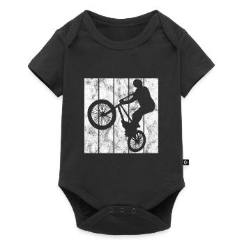 BMX Rad Fahrrad Retro Geschenk Bicycle Motocross - Baby Premium Kurzarmbody - Schwarz - Vorne