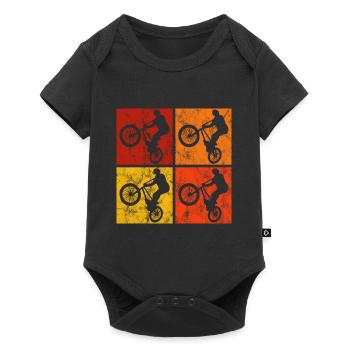 BMX Rad Fahrrad Retro Geschenk Bicycle Motocross - Baby Premium Kurzarmbody - Schwarz - Vorne