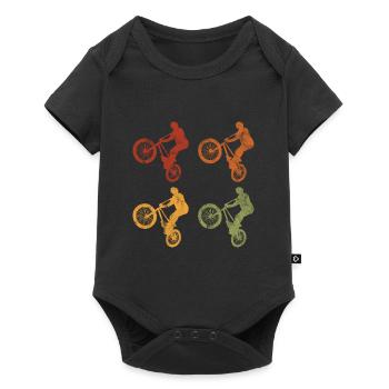 BMX Rad Fahrrad Retro Geschenk Bicycle Motocross - Baby Premium Kurzarmbody - Schwarz - Vorne