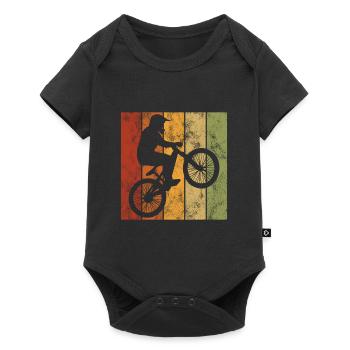BMX Bike Bike Retro Gift Bicycle Motocross - Baby Premium short-sleeve bodysuit - black - Front