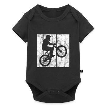 BMX Rad Fahrrad Retro Geschenk Bicycle Motocross - Baby Premium Kurzarmbody - Schwarz - Vorne