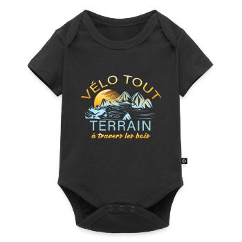 Vélo tout terrain à travers les bois - Body à manches courtes Premium Bébé - noir - Devant