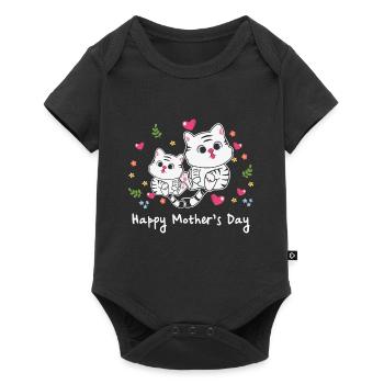 Animal Maman chat pour la fête des mères - Body à manches courtes Premium Bébé - noir - Devant