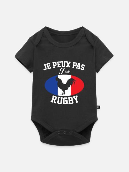 Maillot equipe de france rugby - Body à manches courtes Premium Bébé - noir