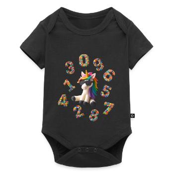 Chiffres - Rentrée avec Licorne - Body à manches courtes Premium Bébé - noir - Devant