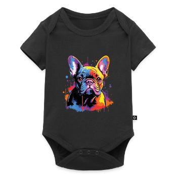 Bouledogue français mignon - Body à manches courtes Premium Bébé - noir - Devant