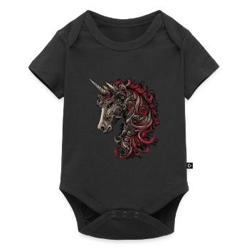 Einhorn Fantasy - Baby Premium Kurzarmbody - Schwarz - Vorne