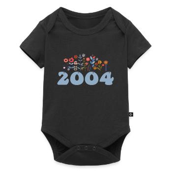 2004 Floral Pattern 2004 Floral Theme Flowers 2004 - Baby Premium short-sleeve bodysuit - black - Front