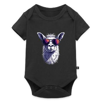 Funny Llama Alpaca - Baby Premium short-sleeve bodysuit - black - Front
