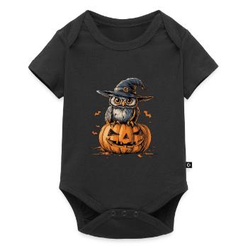 Funny Halloween Owl - Baby Premium short-sleeve bodysuit - black - Front