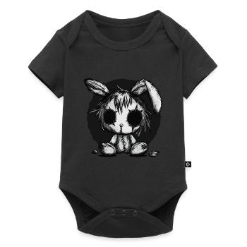 Mignon lapin effrayant - Body à manches courtes Premium Bébé - noir - Devant