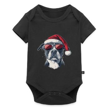 American Staffordshire Terrier xmas - Baby Premium short-sleeve bodysuit - black - Front