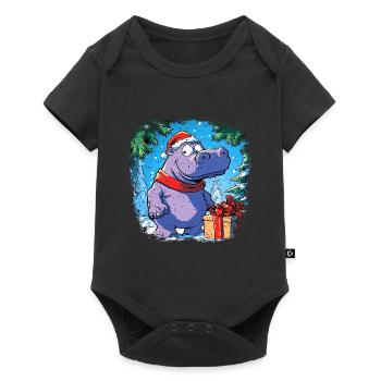 Hippos Christmas - Baby Premium short-sleeve bodysuit - black - Front