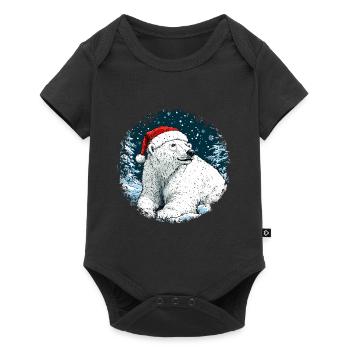 Christmas Polar Bear - Baby Premium short-sleeve bodysuit - black - Front