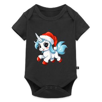 Licornes de Noël - Body à manches courtes Premium Bébé - noir - Devant