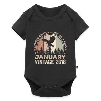 Unvergleichlich seit Januar 2018 6 Jubiläum - Baby Premium Kurzarmbody - Schwarz - Vorne
