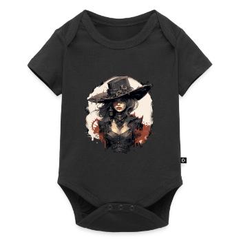 Emo Cowboy Steampunk Mädchen - Baby Premium Kurzarmbody - Schwarz - Vorne