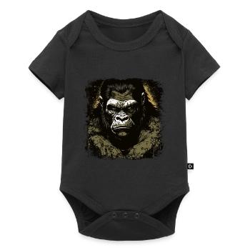 Gorilla - Baby Premium Kurzarmbody - Schwarz - Vorne