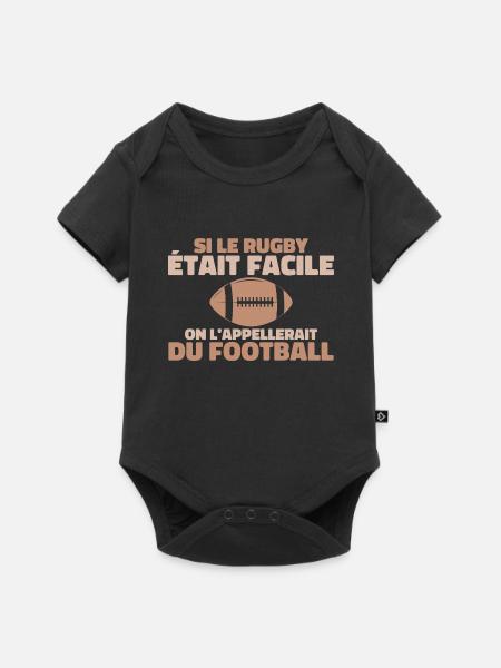 Wenn Rugby einfach wäre - Baby Premium Kurzarmbody - Schwarz