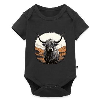 Bovins écossais des Highlands - Body à manches courtes Premium Bébé - noir - Devant