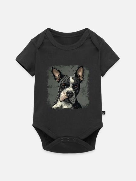 Bullterrier - Baby Premium Kurzarmbody - Schwarz