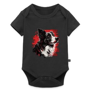 Border Collie Dog - Baby Premium short-sleeve bodysuit - black - Front
