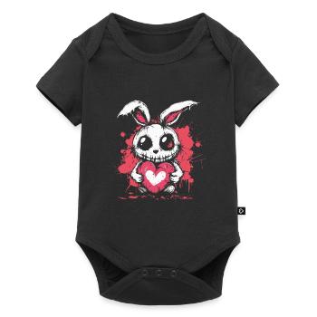 Mignon lapin effrayant - Body à manches courtes Premium Bébé - noir - Devant