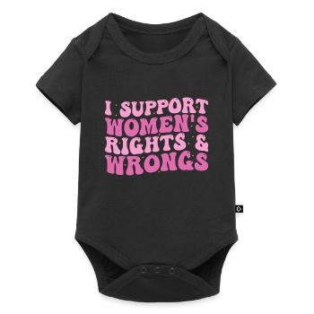 I support women's rights & wrongs - Baby Premium short-sleeve bodysuit - black - Front