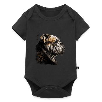 English Bulldog Art - Baby Premium short-sleeve bodysuit - black - Front