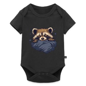 Dreaming raccoon - Baby Premium short-sleeve bodysuit - black - Front