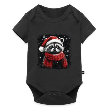 Christmas raccoon - Baby Premium short-sleeve bodysuit - black - Front