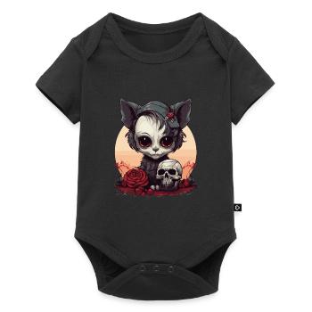 Cute Emo Gothic Kitten - Baby Premium short-sleeve bodysuit - black - Front