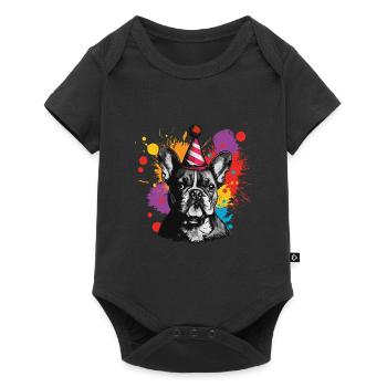 Fête du bouledogue français - Body à manches courtes Premium Bébé - noir - Devant