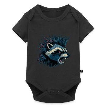 Angry Raccoon Punk - Baby Premium short-sleeve bodysuit - black - Front