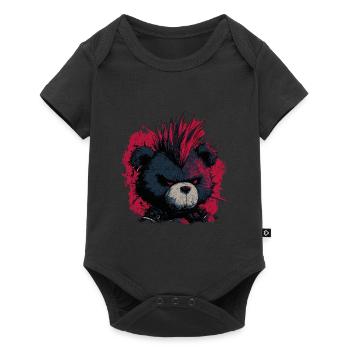 Cute Punk Teddy Bear - Baby Premium short-sleeve bodysuit - black - Front