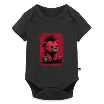 Cute Punk Teddy Bear - Baby Premium short-sleeve bodysuit - black - Front