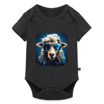 Mouton cool avec des lunettes de soleil - Body à manches courtes Premium Bébé - noir - Devant