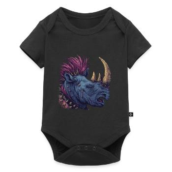Fantasy Punkrock Rhino - Body à manches courtes Premium Bébé - noir - Devant