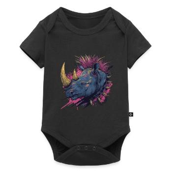 Fantasy Punkrock Rhino - Body à manches courtes Premium Bébé - noir - Devant