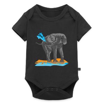 Éléphant proboscis pachyderm afrique ivoire kenya - Body à manches courtes Premium Bébé - noir - Devant